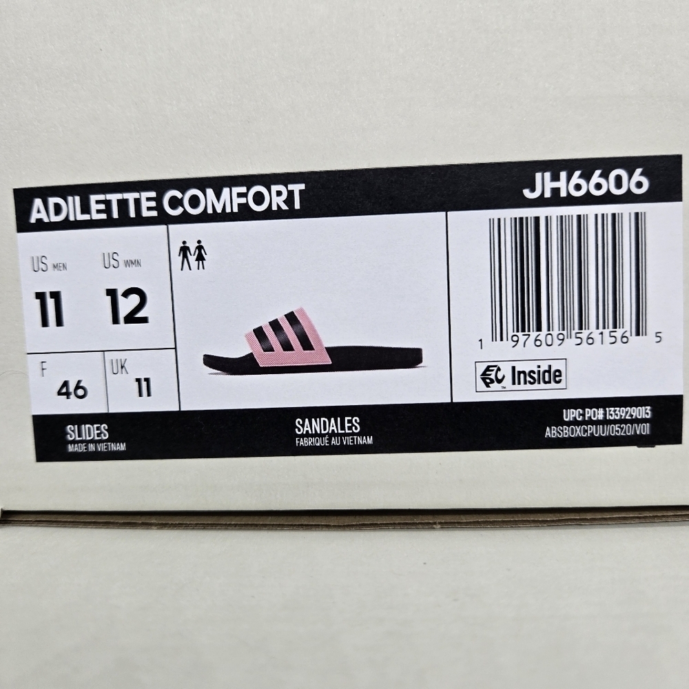 New adidas Adilette Comfort Slides True Pink Core Black Men's Shoes Size 11 - Picture 7 of 7